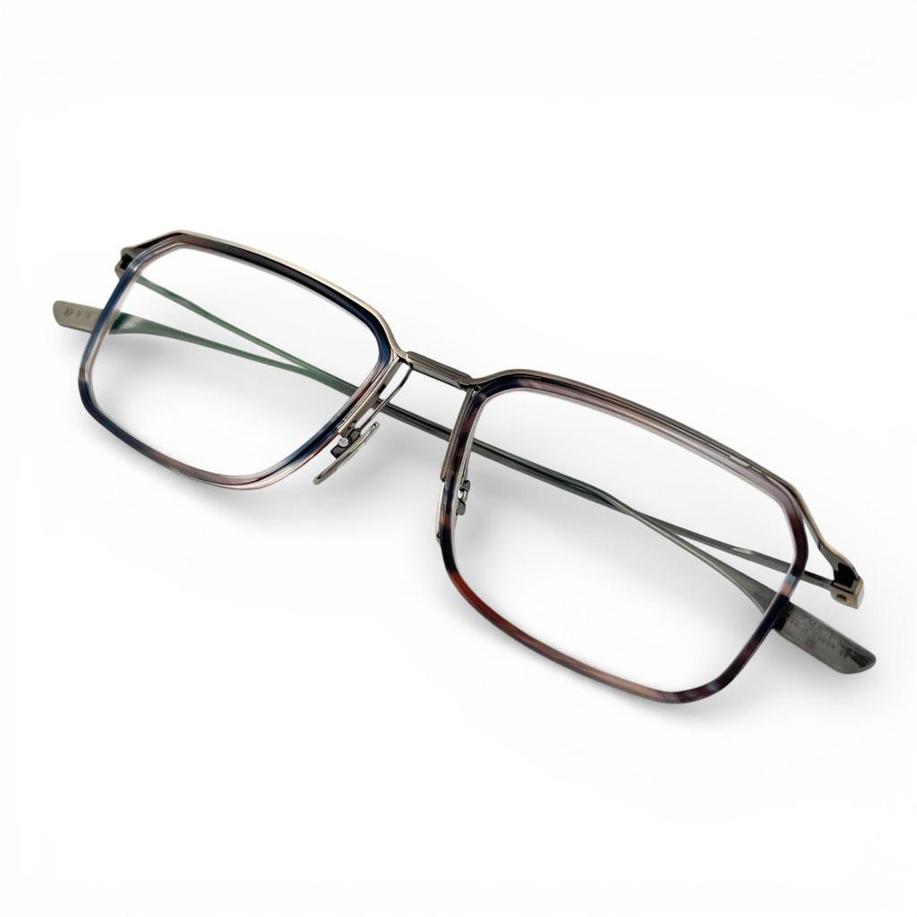 Excellent DITA Glasses SCHEMA-FIVE Square brown marble Women DTX423 Used