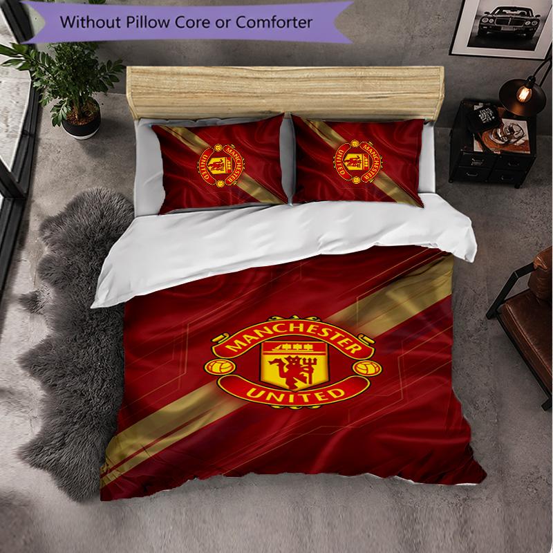 Manchester United Themed Bedding 3Pcs Duvet Cover Set Decorative Bed Linen For Teen Room Home Decoration