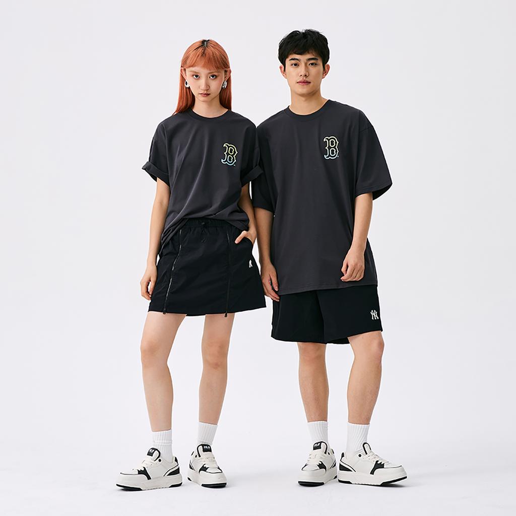 New MLB Boston Red Sox Basic Collection SS25 T Shirt Unisex Charcoal Gray 3ATSB0653-43CGS