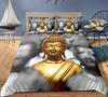 3D Buddha Bedding Set Exotic Quilt Cover Pillow Case 2/3 Pieces EU220 * 240 Extra Large Size Soft Zippered Bedroom Decoration