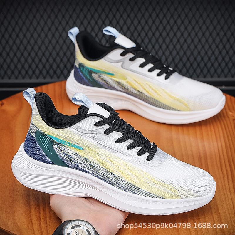 Мужская обувь дышащая ученическая обувь средней школы на платформе с плетеной подошвой повседневная спортивная обувь мужская летняя сетчатая обувь универсальная молодежная обувь для бега на платформе