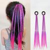 1 шт. градиентная красочная коса из синтетических волос, хвост, веревка, галстук, цвет принцессы для девочек, хвост, парик, детские аксессуары для укладки, плетение