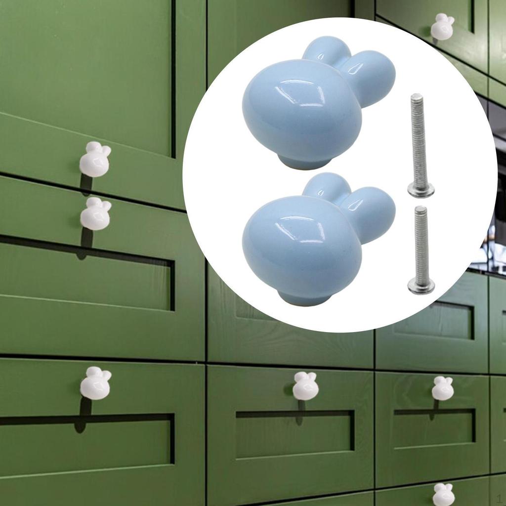 Мини-фигурка кролика ручка ящика скульптура животного керамическая ручка дверного шкафа для дома