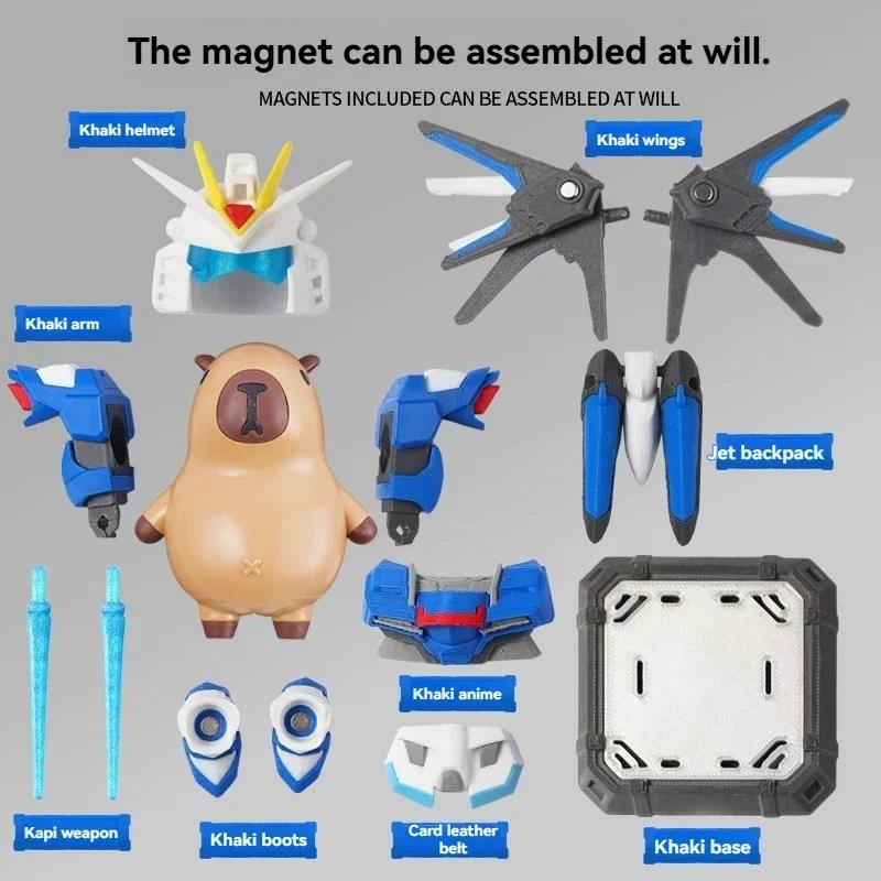 Capybara Desktop Figures Magnetic Mecha Armor Featuring A Dwarf Magnetic Decorative Capybara Figurines Gifts Decoration