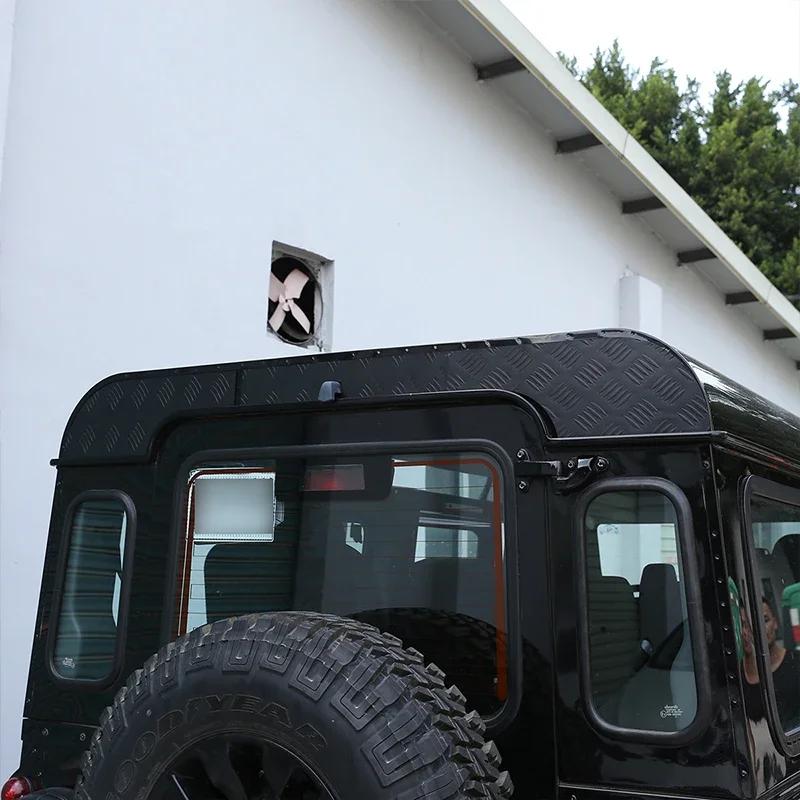 Для Land Rover Defender 90 110 130 2004-2019 Алюминиевый сплав Черный Автомобильная Задняя дверь Крыша Декоративная Панель Накладка Наклейка Автомобильные Аксессуары
