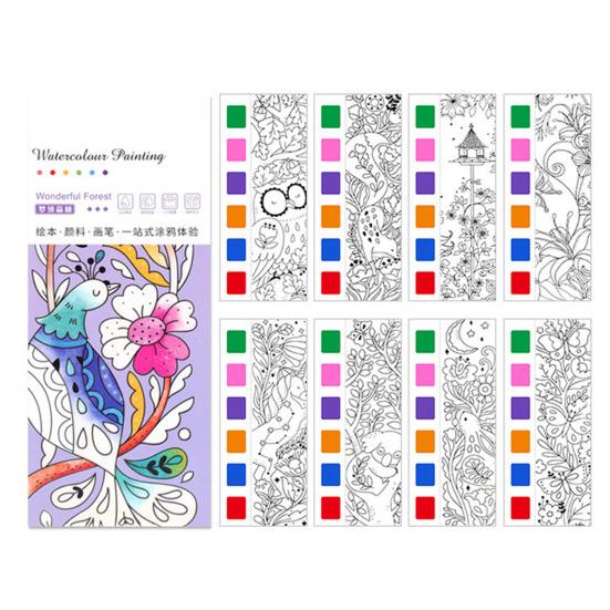 1/2/3/4 шт. Карманная книга для рисования акварелью, яркие цвета, закладка своими руками, веселая детская акварельная картина