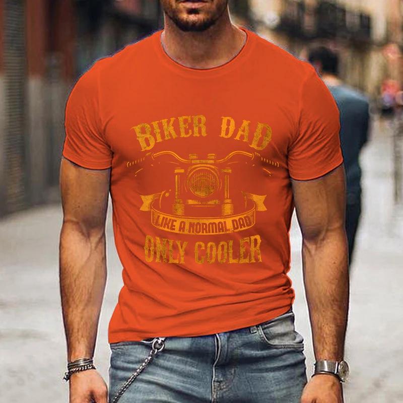 Мужская футболка с принтом Biker Dad Only Cooler Print, новая модная летняя забавная футболка с коротким рукавом Biker Daddy, футболки больших размеров