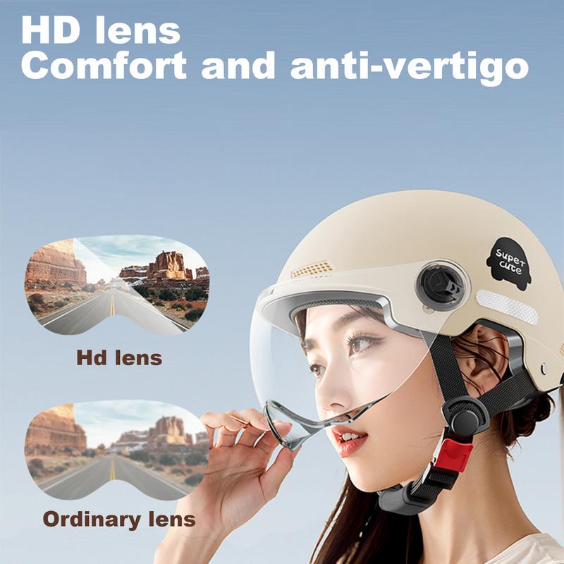 Open Face Motorcycle Helmet Scooter Safety Hat With Sun Visor For Men Women Lightweight Moto Helmet Motorcycle Accessories