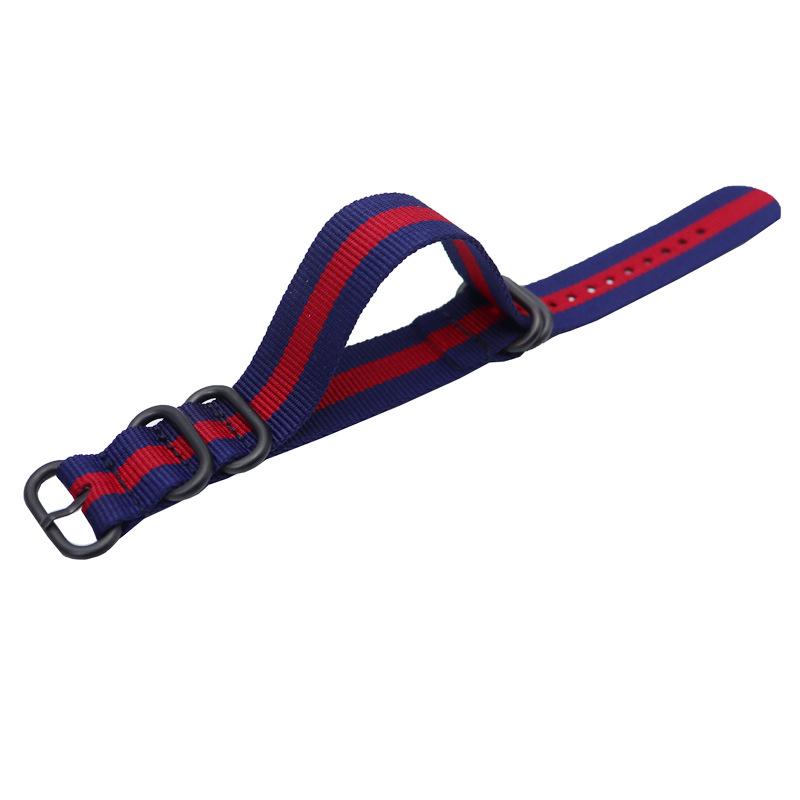 Ремешок для часов Zulu NATO из нейлона с черной пятикольцевой пряжкой, доступны варианты 18/20/22/24 мм