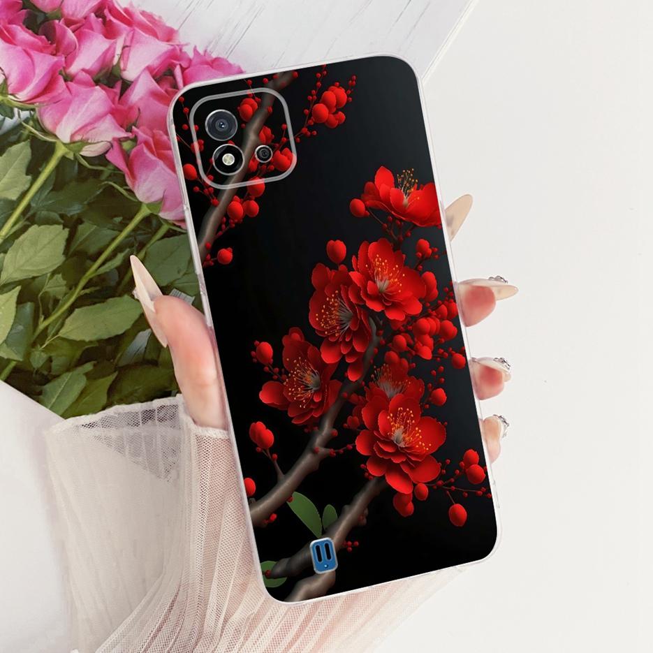 Чехол для Realme C11 2021 RMX3231 Цветы Расписной Чехол Мягкий Силиконовый Чехол для Телефона Для Realme C20 C 11 RealmeC11 2021 Сумки
