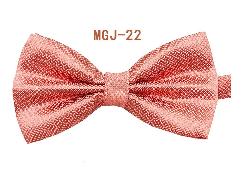Men's Solid Black Double Layer Bow Tie - British Cube Grid, 27 Colors Available for Formal Events and Weddings.