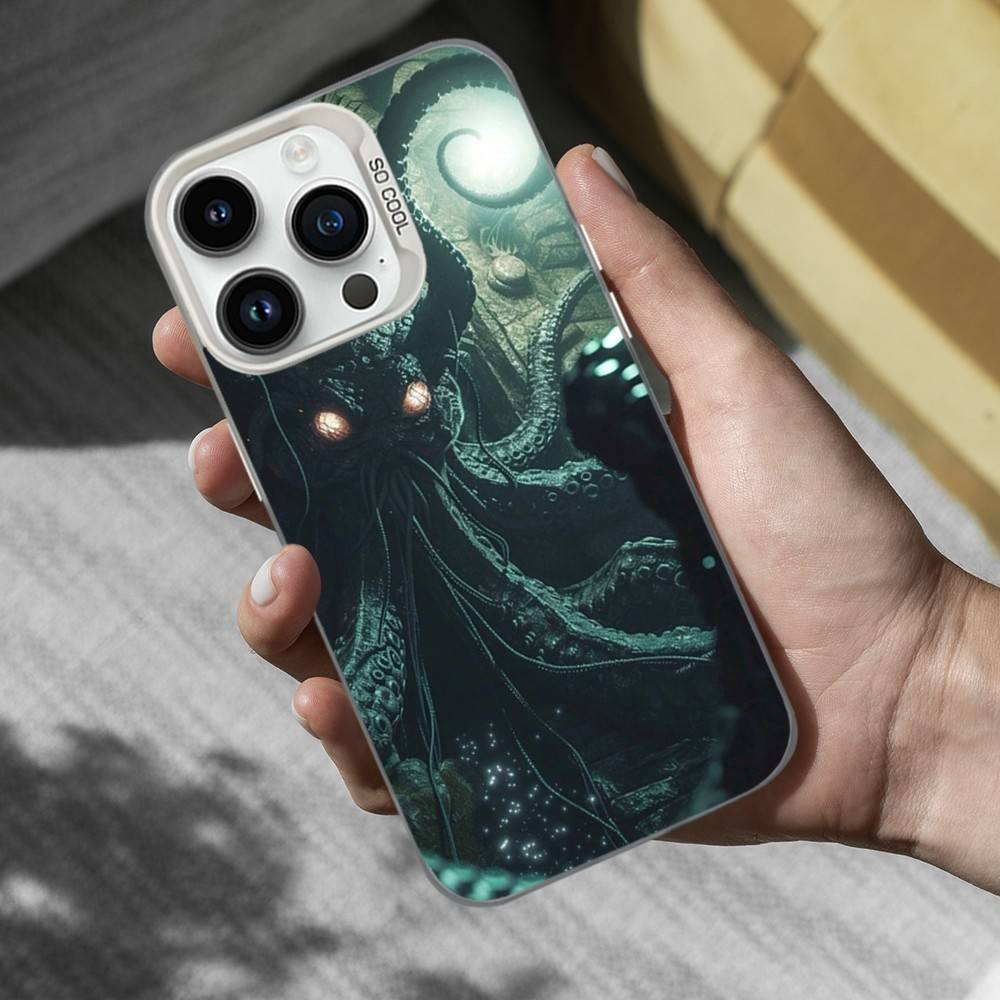 Mythos Cthulhu Art Phone Case For iPhone 16,15,14,13,12,11,Mini,XS,Pro,SE,MAX White Matte Shockproof Cover