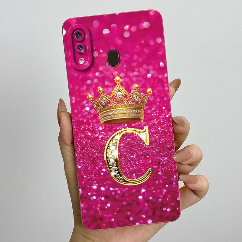 Phone Case for Samsung A20 a205 Galaxy a207 A20s Soft Silicone Crown Letters Back Cover for Samsung A20 A 20s A30 Bumper Shells