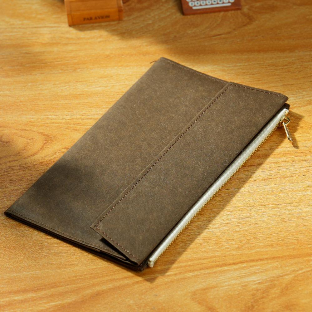 Kraft Paper Bound Notebook Leather File Folder New Traveler Storage Bag  Planner Accessory
