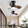 22/29inches Mini Corridor Smallhouse DC Motor Ceiling Fans With Remote Control  Nickel Ceiling Fan With LED Lights Modern