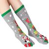 Winter Christmas Print Multicolor Female Split Toe Cotton Socks Funny High Tube Warm Women Socks
