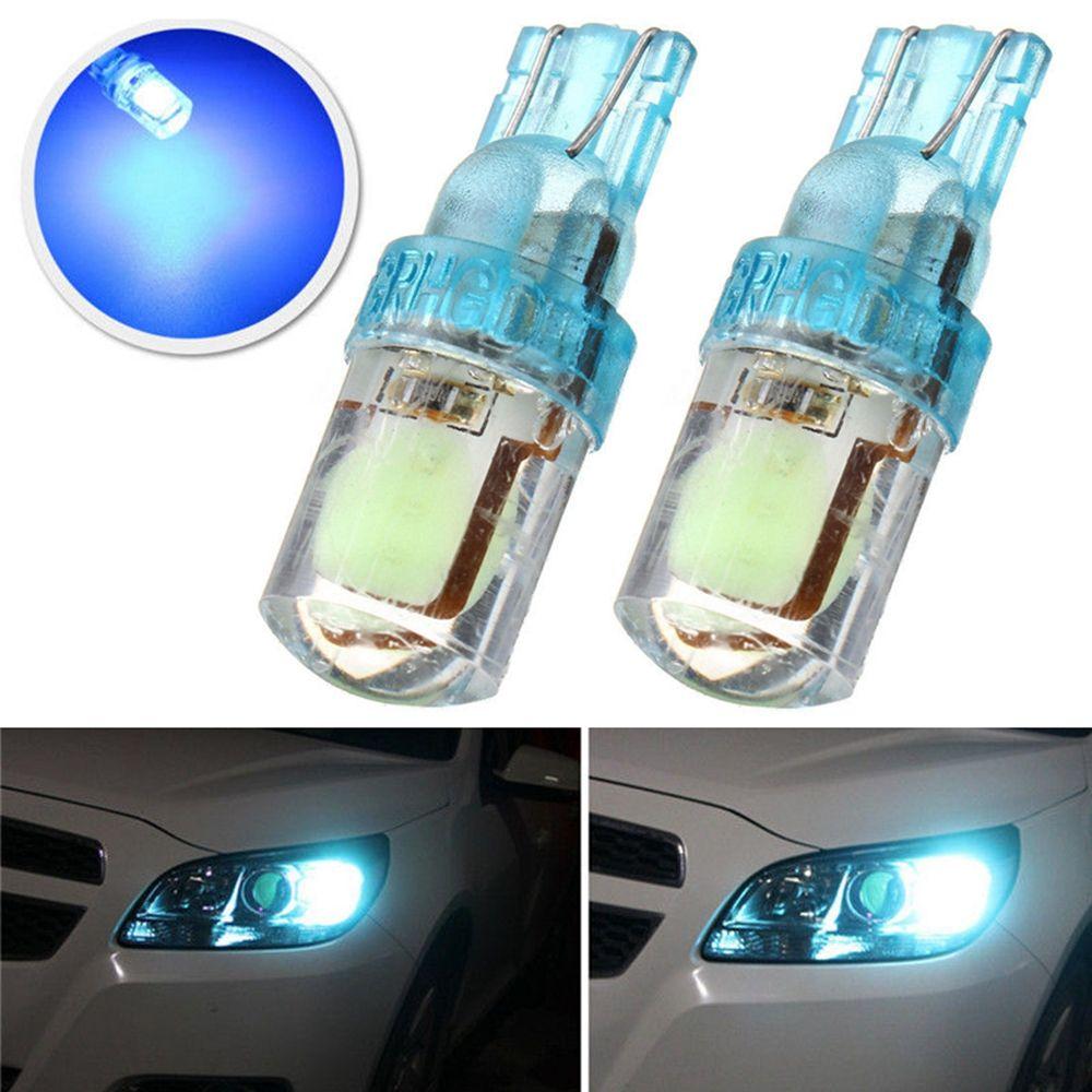 2Pcs T10 194 W5W Hot Auto Silica Width Bulb Car License Plate Light COB LED Ice Blue DC 12V