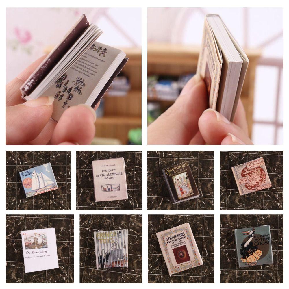 1/6 1/12 Dollhouse Book Can Be Opened Mini Books Gifts Miniature Book Model