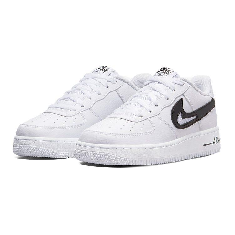 Nike Air Force 1 Низкие Вырезанный Swoosh Белый Черный GS DR7889-100
