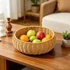 Wicker Basket with Lid Textured Weave Lidded Rattan Basket Multipurpose Rustic Design