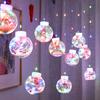 Светодиодный рождественский светильник Yousheng Ball String Light, украшение в виде шара с пожеланиями, 10 светильников в виде Санты/снеговика/шара для занавеса, декор для дома и улицы