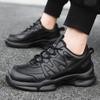 Осень новая мужская повседневная обувь кожа сетка опционально черный классический уличный легкий дышащий бег спортивная обувь мужчины
