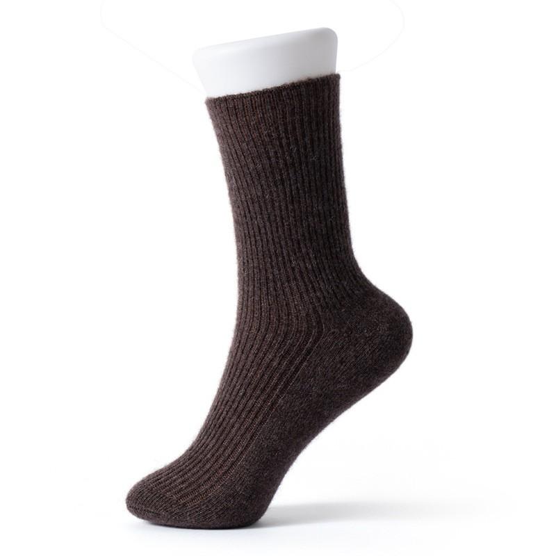Womens Cashmere Blend Mid-Calf Socks Solid Color Warm Soft Casual Fall Winter