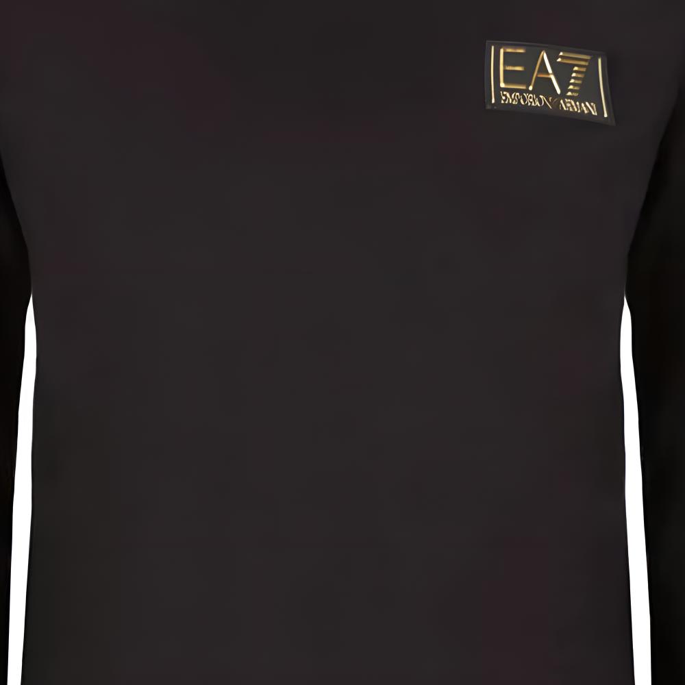 Emporio Armani Мужская футболка с длинным рукавом и принтом логотипа EA7, с круглым вырезом, черная 6RPT20-PJM9Z-1200