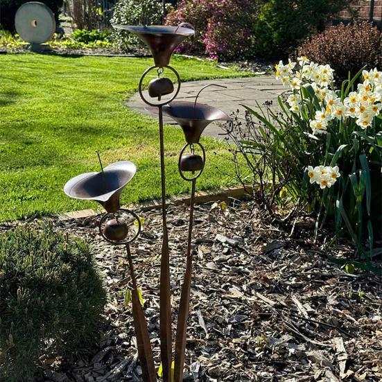 Калла лилия садовый колышек металлический колышек цветы с колокольчиками уличные художественные цветы наземный ветряной колокольчик для патио газон двор декор