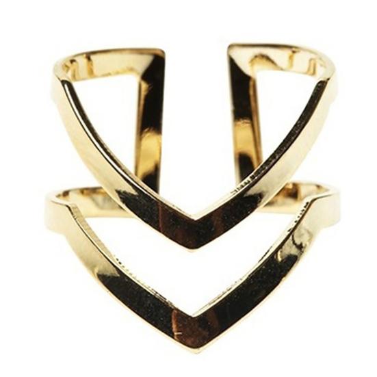 Knuckle Ring Half Opened Jewelry Double V-shaped Adjustable Vintage Women Lucky