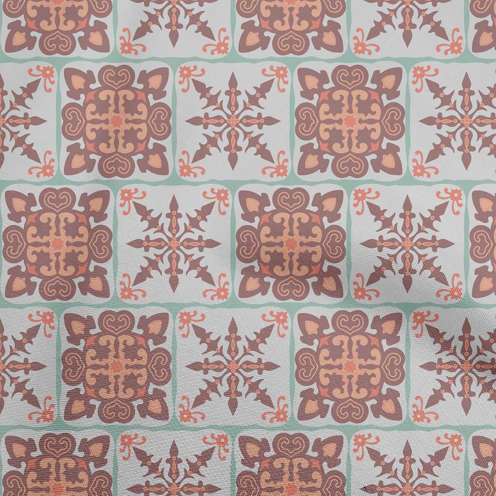 oneOone Хлопчатобумажная гибкая коричневая ткань Азиатская плитка Традиционная одежда своими руками Лоскутная ткань Ткань с принтом в ярдах 40 дюймов