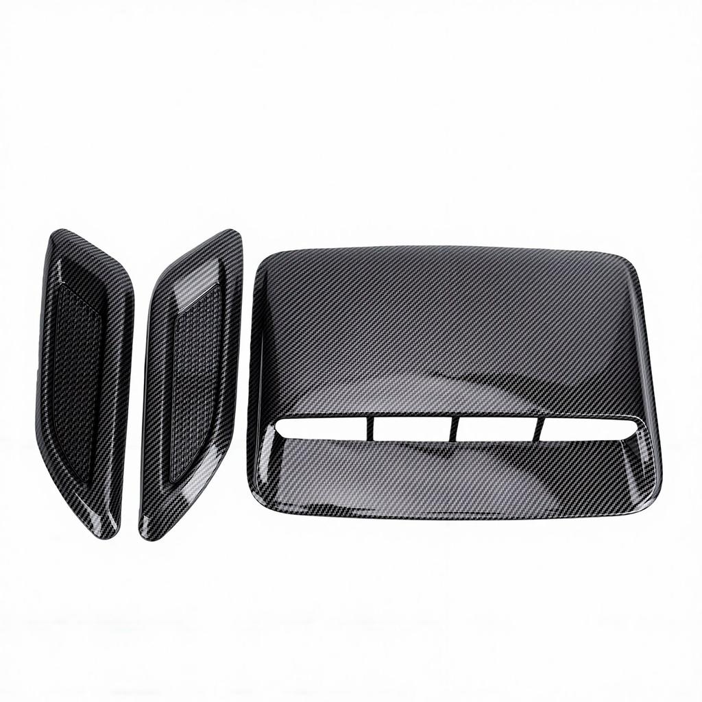 Car Hood Air Flow Vent Decorative Kit Carbon Fiber Pattern Modification Hood Scoop and Side Vents