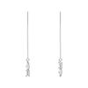 [Glam Jewelry] Chain Earrings Ladies Earrings Compatible with Metal Allergies Silver 925 Zirconia Stylish Simple Present Woman She Cute Popularity