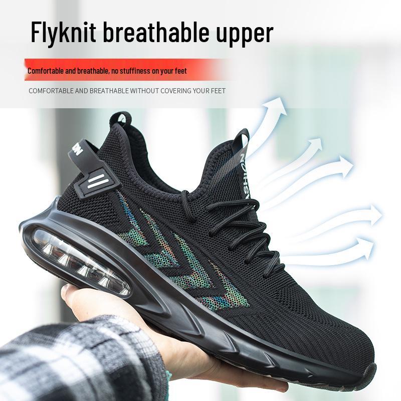 Men's Summer Steel Toe Safety Shoes - Breathable Mesh, Anti-Smash, Anti-Puncture, Lightweight Protection