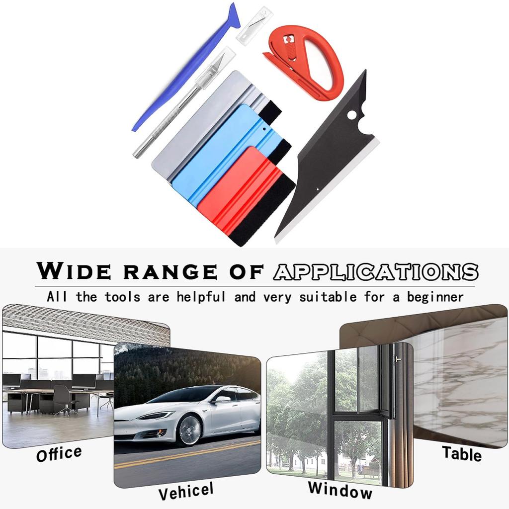 YIQFOCA 7-Piece Application Assistant Tool, Auto Wrapping Film Pasting Tool Set, No Scratches, Bubble