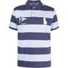 Polo Classic Pony Logo Striped Straight Fit Short Sleeve Polo Shirt Men Tops Blue 710944168-001