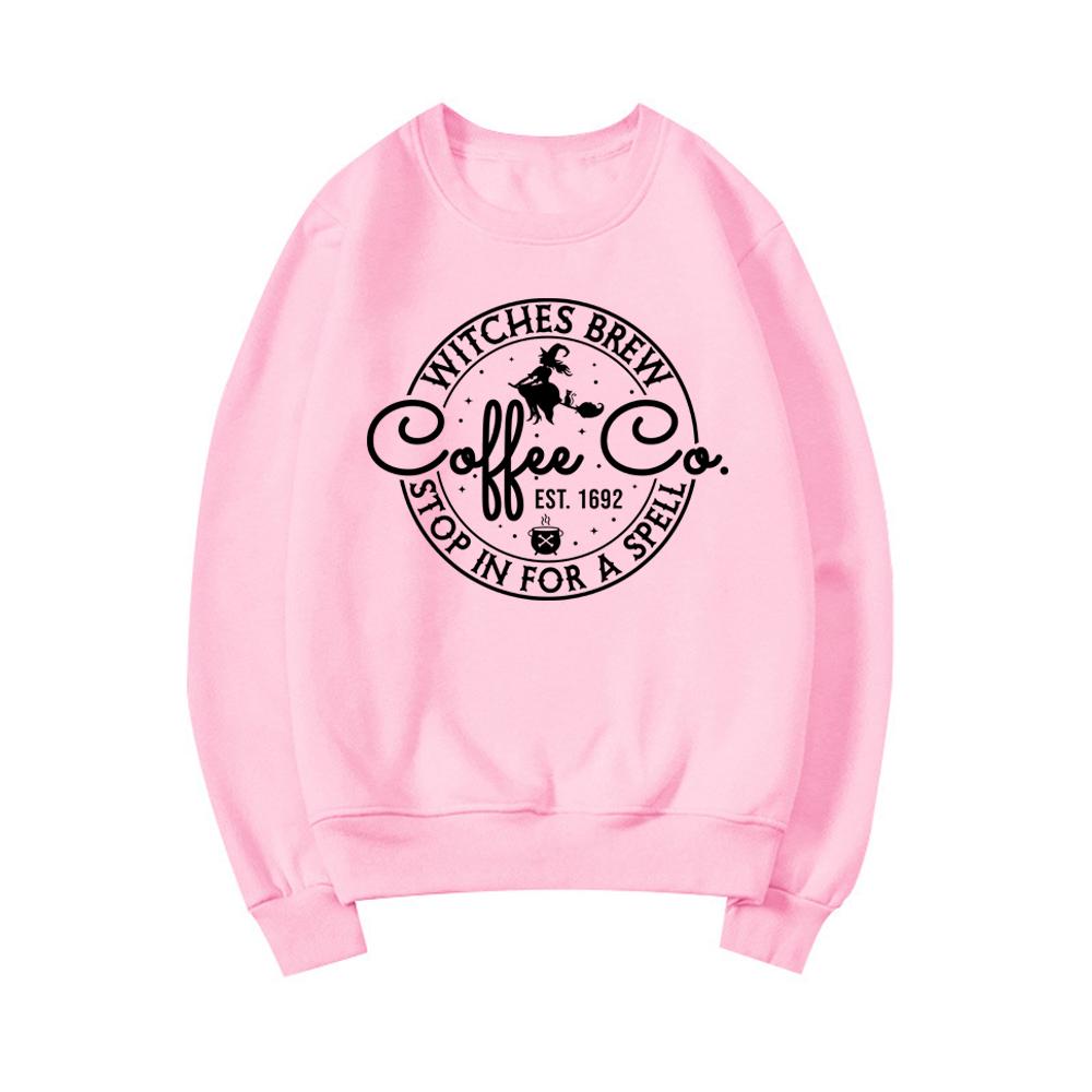 Witches Brew Coffee Co Sweatshirt Cute Halloween Shirt Womens Coffee Lover Sweatshirt Graphic Hoodies Halloween Witches Tops