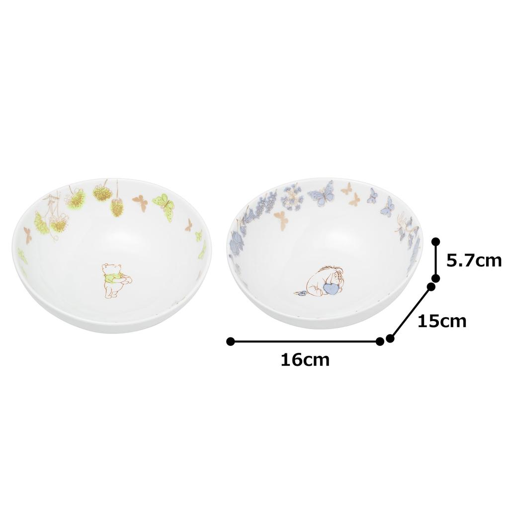 maebata Disney Winnie the Pooh Flower Pair Salad Pooh Eeyore 69154 Bowls, &