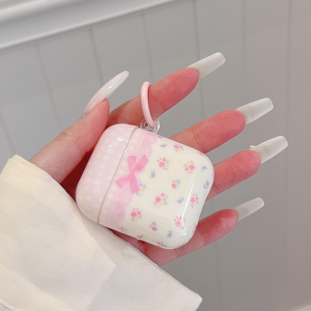 Ins корейский маленький цветочный бант подходит для чехла наушников airpods4 pro3 новый airpodspro2 защитный чехол 3-го поколения Apple беспроводной Bluetooth