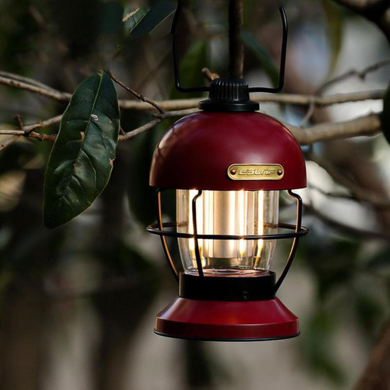 Наружные фонари для кемпинга, регулируемые, перезаряжаемые через USB, ретро-светодиоды для палаток, фонарь для кемпинга с металлом