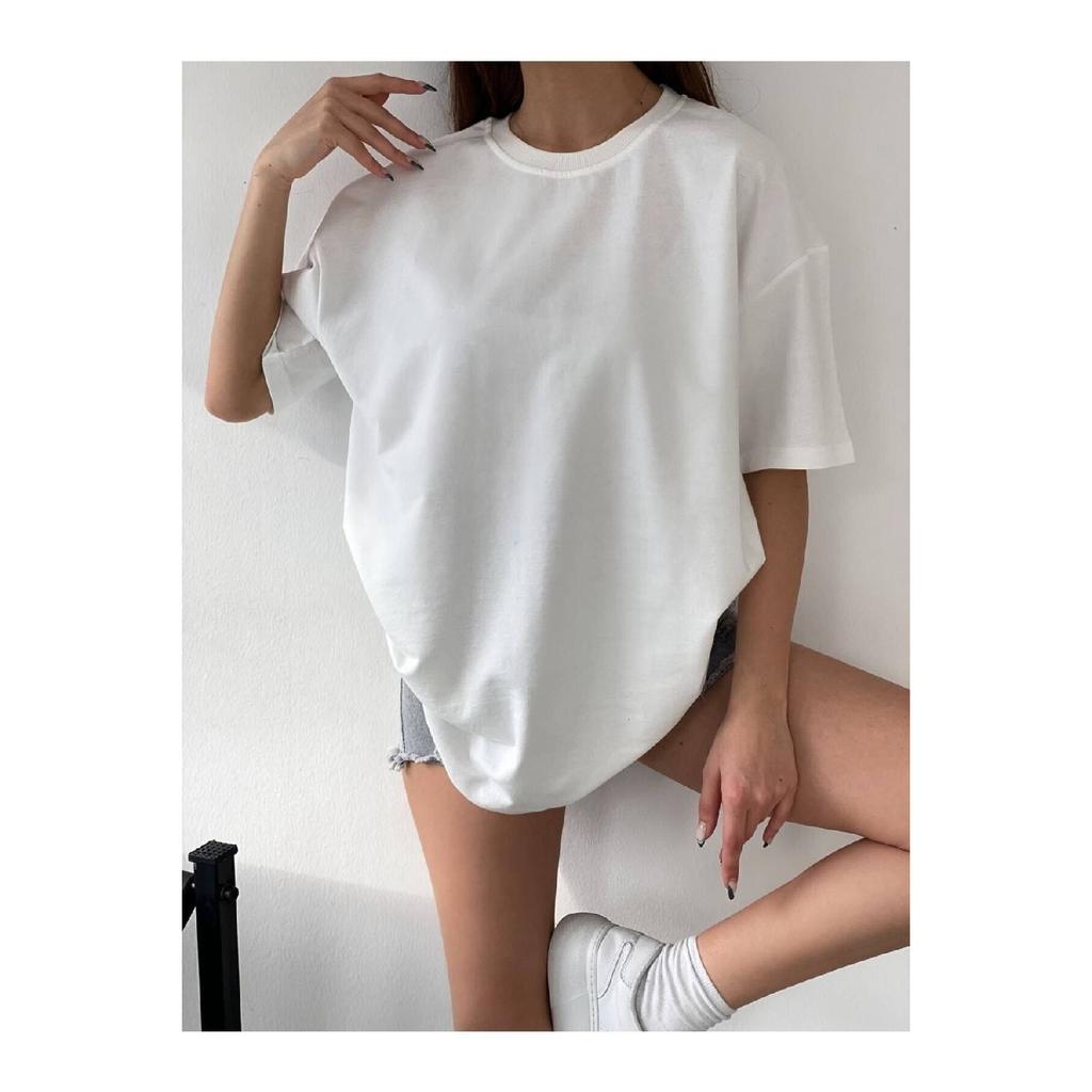 Черная хлопковая футболка унисекс с круглым вырезом для бойфренда большого размера