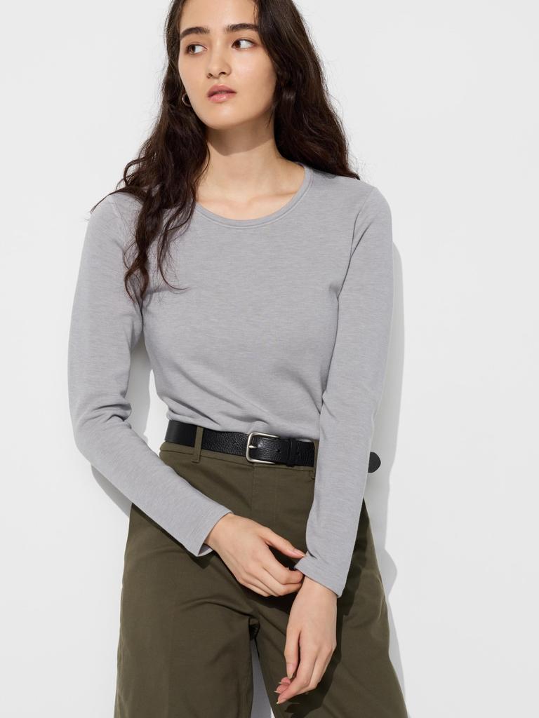 Uniqlo Футболка с круглым вырезом и длинным рукавом Japan HeaTTech Ultra Warm 