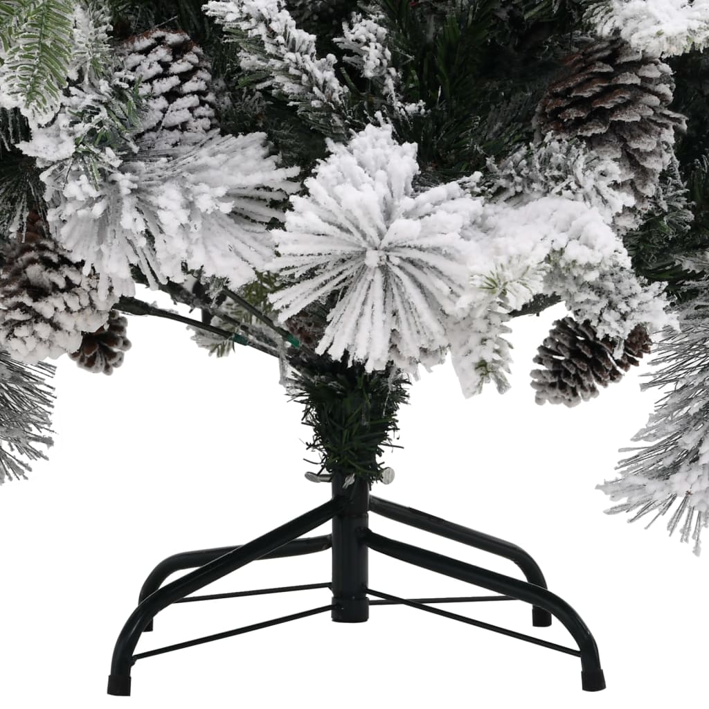 Artificial Christmas Tree with Pine Cones and Snow Effect 225 cm PVC & PE