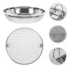 With Drainer Net Stainless Steel Oil Drain Pan Double-ear Handle Snack Serving Dish  Kitchen