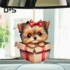 Car Pendant Acrylic Swinging Dog Lightweight Car Mirror Hanging Car Interior Accessories Shoulder Bag Schoolbag Decoration Charm Valentines Day Gift