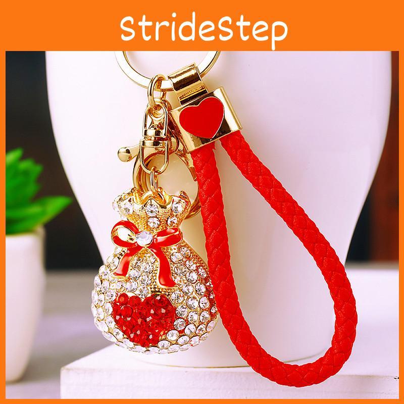 Элегантный брелок-подвеска в виде сердца с отделкой стразами, мешочек удачи, для креативного подарка