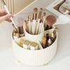 1PC 360° Rotating Makeup Organizer Multi-Functional Plastic Cosmetic Storage with 5 Compartments Brush Holder for Desktop