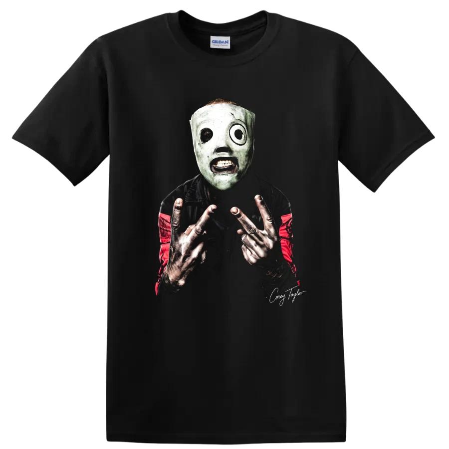 Corey Taylor Heavy Metal Green Mask T Shirt Rock Vocalist Horror Tee