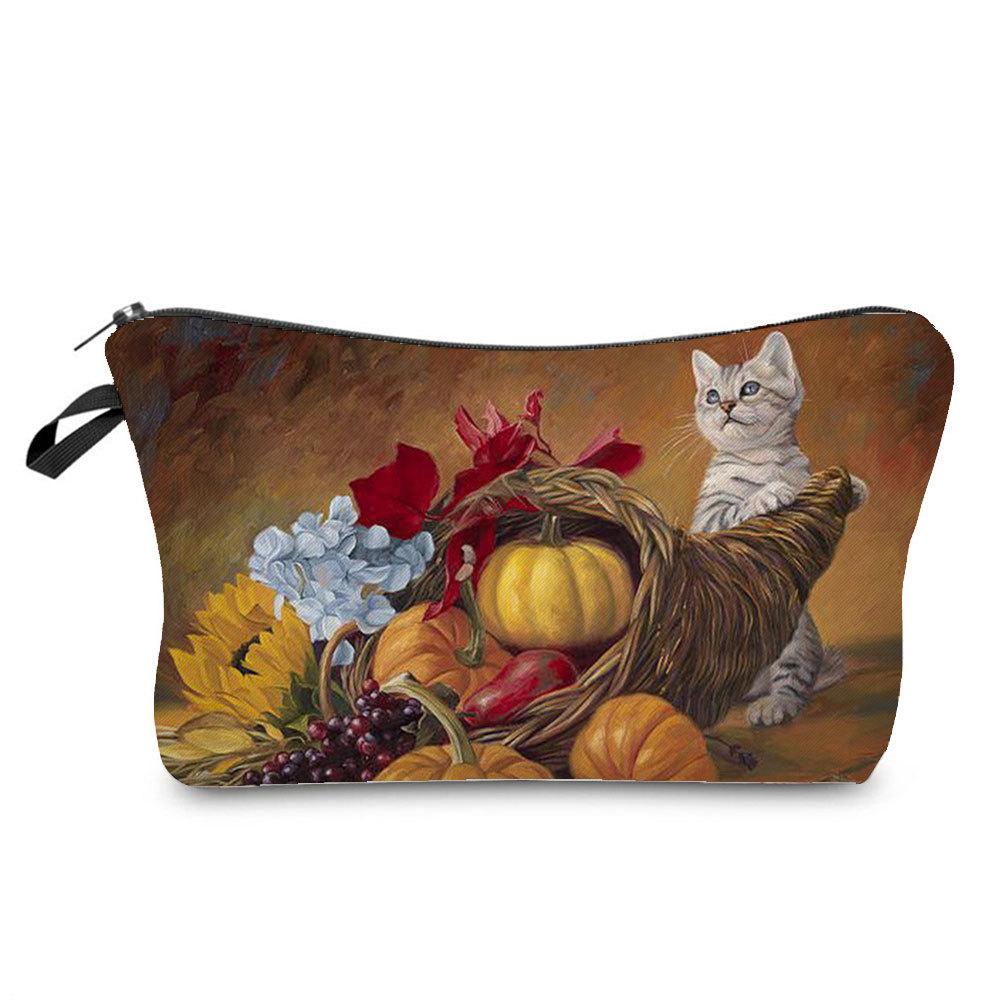 Женская косметичка с принтом кошки, органайзер для туалетных принадлежностей, дорожный чехол для хранения 6429