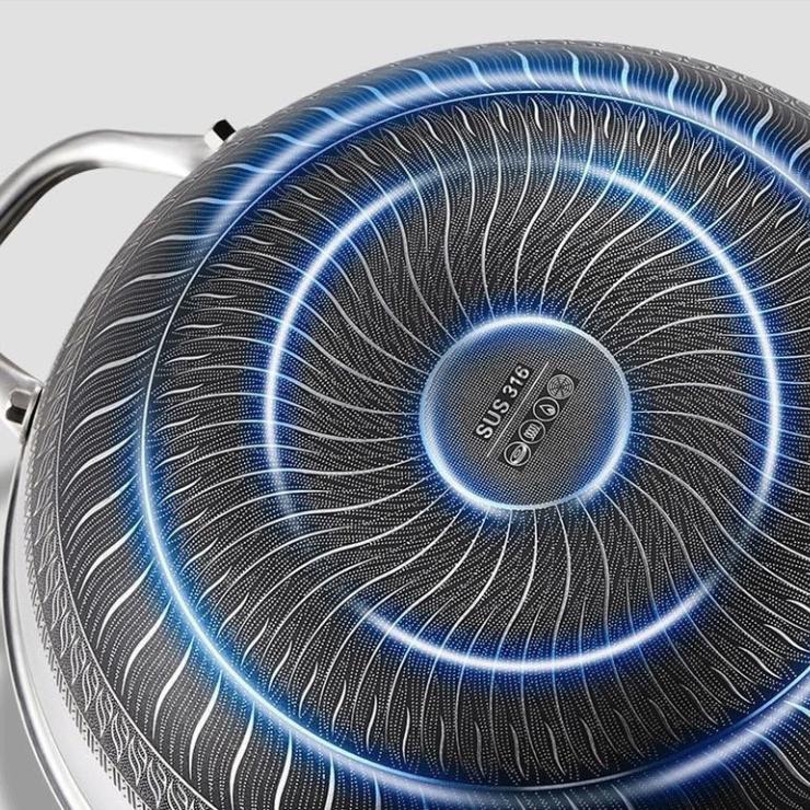 Сковорода из нержавеющей стали 316, 32-34 см, без покрытия, без маслянистого дыма, с антипригарным покрытием, сковорода для блинов, домашняя сковорода для приготовления пищи